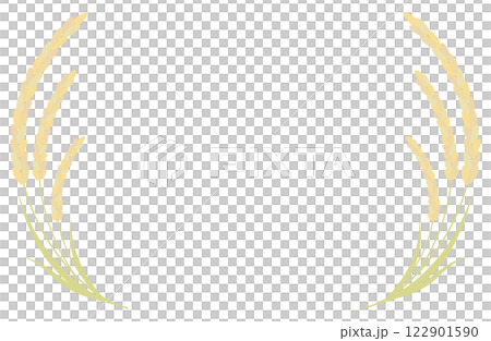 米・稲のフレームベクターイラスト シンプル コピースペース 新米 122901590