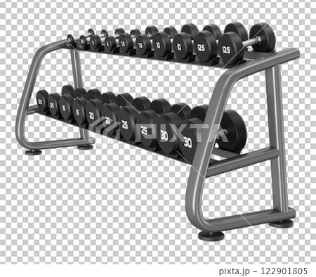Gym Dumbbell rack, a stand for weightlifting gym equipment 122901805