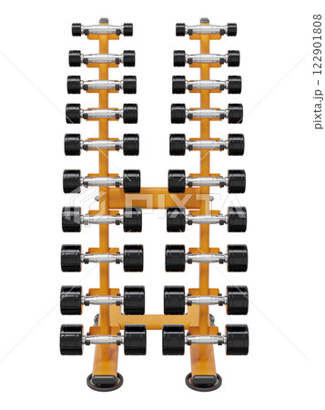 Gym Dumbbell rack, a stand for weightlifting gym equipment 122901808