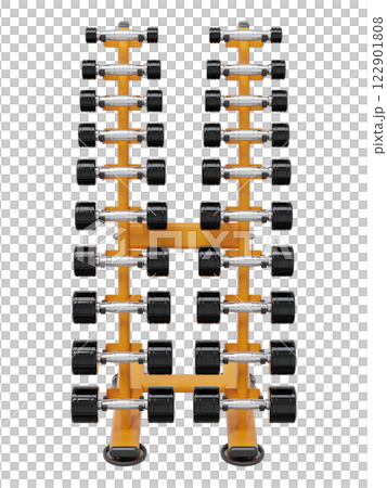 Gym Dumbbell rack, a stand for weightlifting gym equipment 122901808