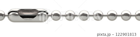 Seamless silver ball chain with lock isolated on white background Seamless silver ball chain with lock isolated on white background 122901813