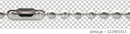 Seamless silver ball chain with lock isolated on white background Seamless silver ball chain with lock isolated on white background 122901813