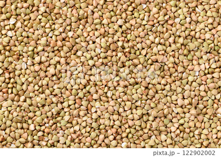 Organic buckwheat seed texture background, Food ingredient 122902002