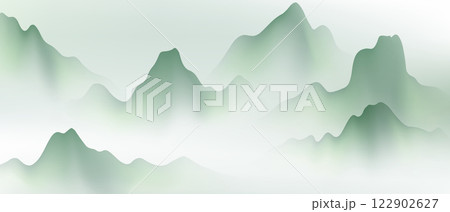 Modern design vector illustration of beautiful Chinese ink landscape painting. 122902627