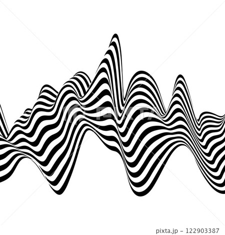Abstract black and white wave background. Eps 10 122903387