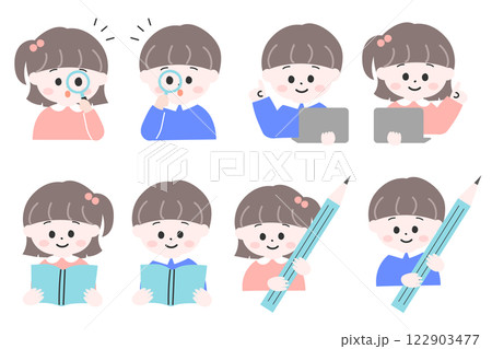 子どもの学びのイラストセット　幼児教育　情報教育　小学校 122903477