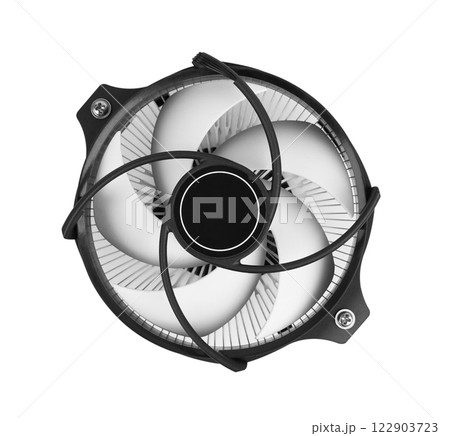 Cooler computer fan on white 122903723