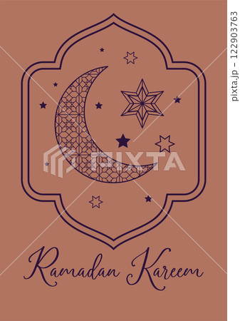 Ramadan Kareem Line Art Design 122903763
