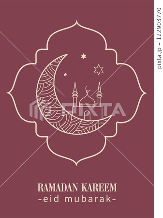 Ramadan Kareem Line Art Design 122903770