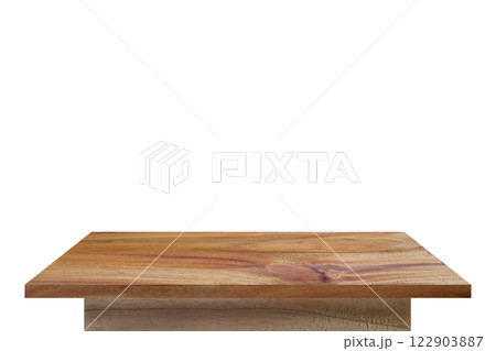 Close-up empty wooden plank table top on vintage style Close-up empty wooden plank table top on vintage style 122903887