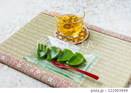 抹茶ゼリー Matcha (Japanese powdered tea) jelly 抹茶ゼリー Matcha (Japanese powdered tea) jelly 122903949