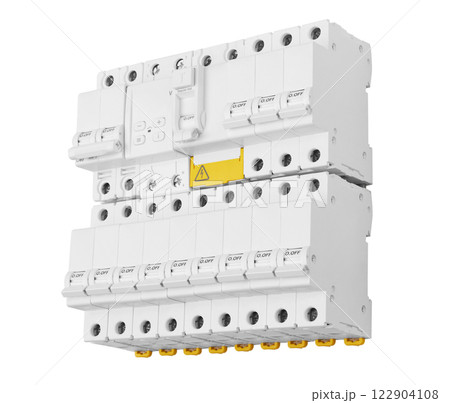 Automatic circuit breakers, isolated on a white background 122904108