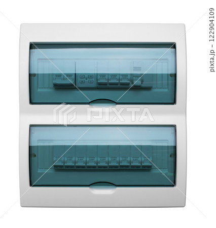 Automatic circuit breakers, isolated on a white background Automatic circuit breakers, isolated on a white background 122904109
