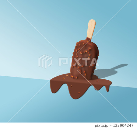 Ice cream on a blue 122904247