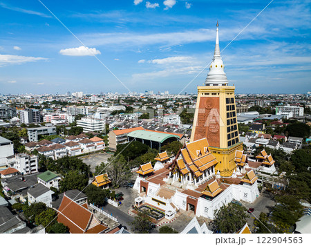 Drone Shot of Thailand temple names Wat Dhammamongkol, Located in Phra Khanong, Bangkok, Thailand. Thai Language Text letter in Photo mean 1. LONG LIVE THE KING, 2. DHUMMA LAND 3. PAGODA NAME Drone Shot of Thailand temple names Wat Dhammamongkol, Located in Phra Khanong, Bangkok, Thailand. Thai Language Text letter in Photo mean 1. LONG LIVE THE KING, 2. DHUMMA LAND 3. PAGODA NAME 122904563