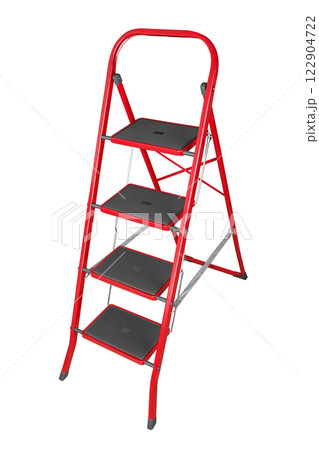 Red Ladder on white background Red Ladder on white background 122904722
