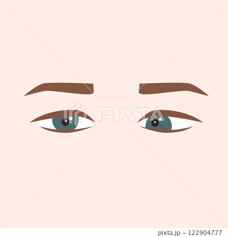 Strabismus eyes. Esotropia, amblyopia. Vector isolated illustration 122904777