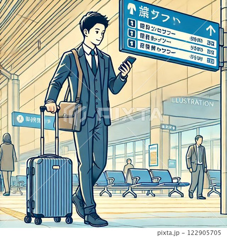 出張に行く 人のイラスト素材 [122905705] - PIXTA