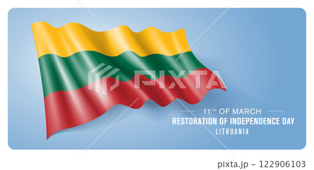 Lithuania restoration of independence day vector banner, greeting card 122906103