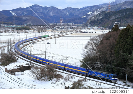 雪景色の東海道線を走るEF210貨物列車 雪景色の東海道線を走るEF210貨物列車 122906514