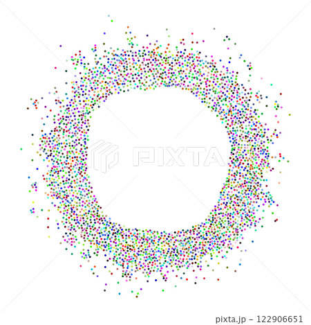 Round frame made of colorful dots 122906651
