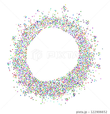Round frame made of colorful dots 122906652