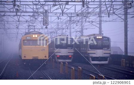 霧靄の103系とE217系 122906901
