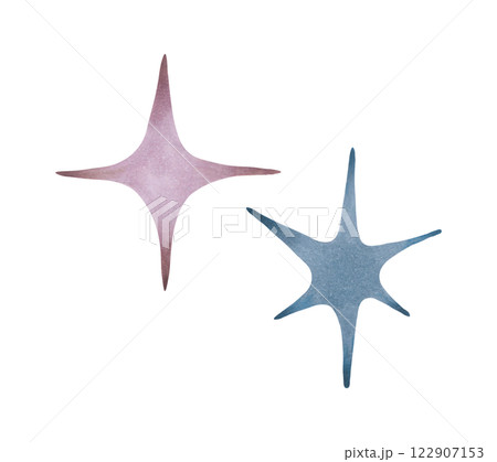 Blue, purple stars. Watercolor, marker illustrations. Clip art of space elements of the sky. Hand drawn isolated art. Self luminous celestial body. Night lights for children's room design, textiles. Blue, purple stars. Watercolor, marker illustrations. Clip art of space elements of the sky. Hand drawn isolated art. Self luminous celestial body. Night lights for children's room design, textiles. 122907153