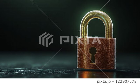 Digital Padlock Symbolizing Cybersecurity Concept for Protection 122907378
