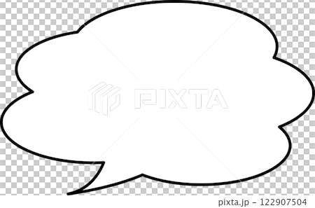Cartoon style fluffy speech bubble 122907504