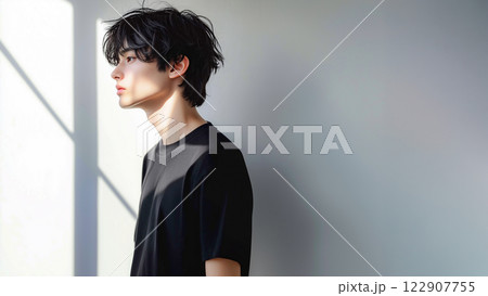 若い男性のポートレート 122907755