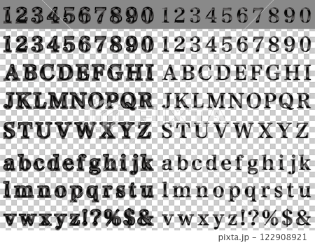 文字フチ、明朝体、19黒 122908921