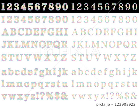 文字フチ、明朝体、20虹淡 文字フチ、明朝体、20虹淡 122908922