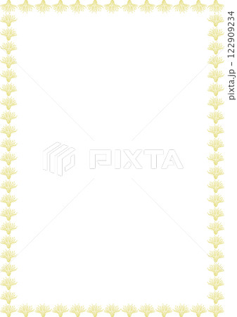 Rectangular border frame template with flourish decoration. Yellow cornflower garland elements Rectangular border frame template with flourish decoration. Yellow cornflower garland elements 122909234