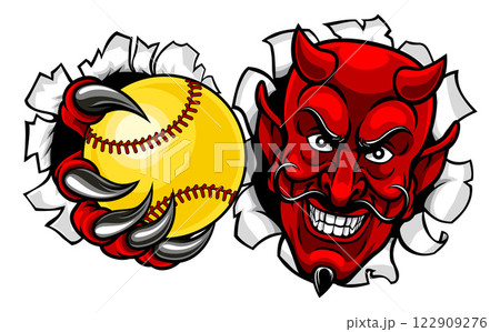 Devil Softball Sports Team Mascot 122909276