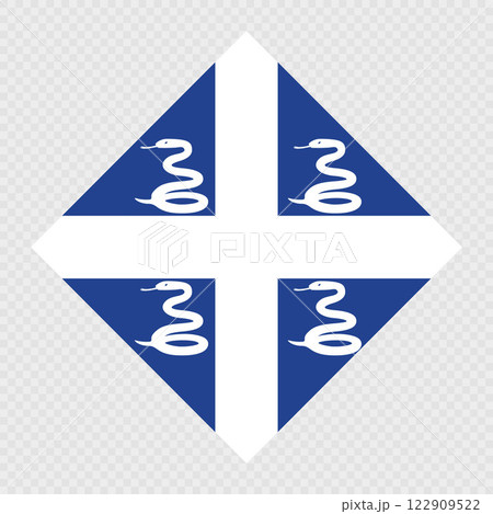Martinique rhombus flag. Vector illustration. Martinique rhombus flag. Vector illustration. 122909522
