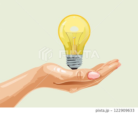 Innovation and energy concept of hand hold a light bulb Innovation and energy concept of hand hold a light bulb 122909633