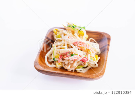 子大豆もやしとカニカマと豆苗のマヨサラダ 122910384