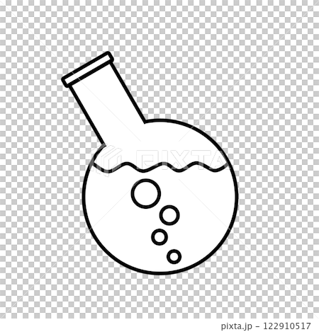 圓底燒瓶，液體中冒著氣泡 122910517