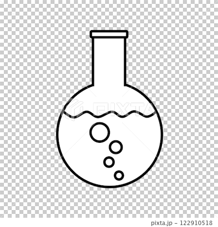 圓底燒瓶，液體中冒著氣泡 122910518