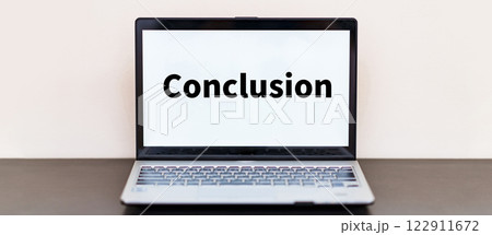 conclusion 結論 の 文字 が PC 画面 に 表示 【 ウェブページ 素材 】 conclusion 結論 の 文字 が PC 画面 に 表示 【 ウェブページ 素材 】 122911672