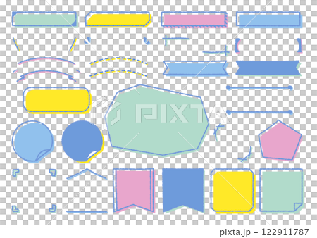 Hand drawn pop headline set 122911787