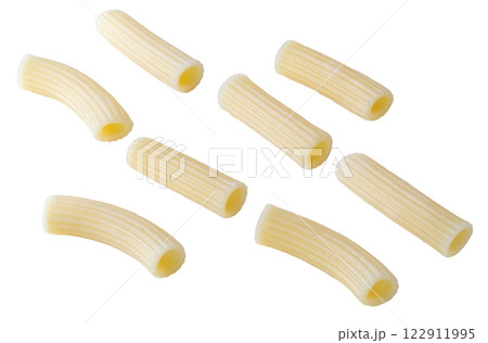 Traditional italian pasta Boil until cooked isolated over white background. 122911995