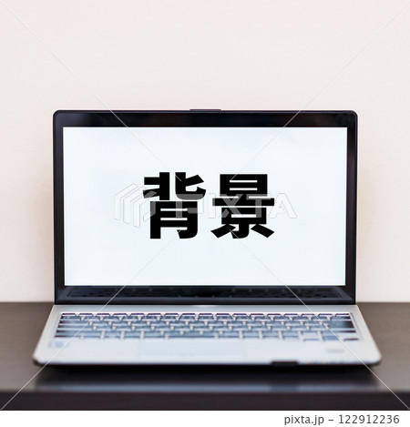 Background 背景 の 文字 が PC 画面 に 表示 【 ウェブページ 素材 】 Background 背景 の 文字 が PC 画面 に 表示 【 ウェブページ 素材 】 122912236
