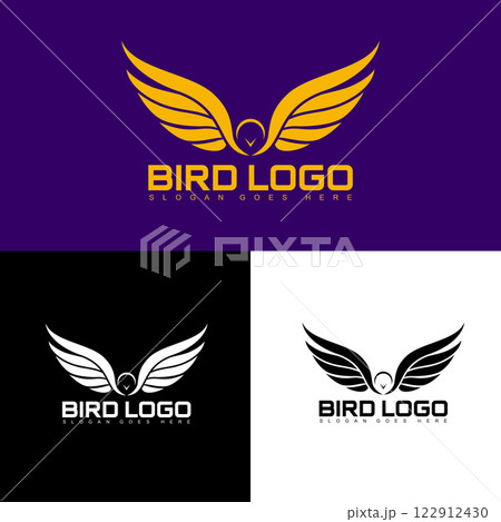 Wings Bird logo design for modern business simple minimalist and clean design 122912430