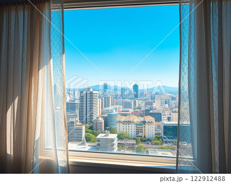 マンションの窓から見える景色(日本)02 マンションの窓から見える景色(日本)02 122912488