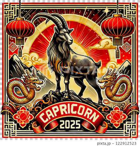 Capricorn Chinese New Year Design 122912523