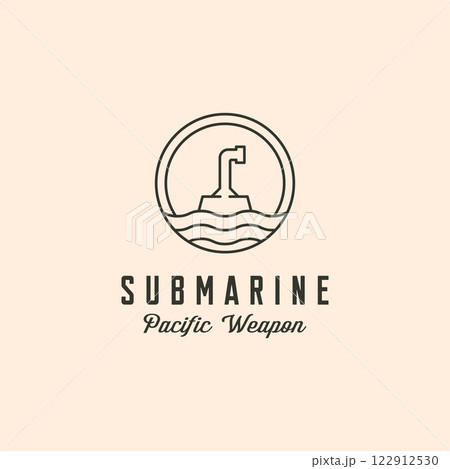submarine periscope icon logo vector symbol line art minimalist illustration design 122912530