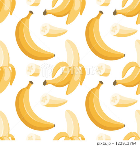 Seamless pattern with bananas. Tropical fruits illustration. Background, print Seamless pattern with bananas. Tropical fruits illustration. Background, print 122912764