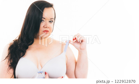 Big woman wearing bra 122912870